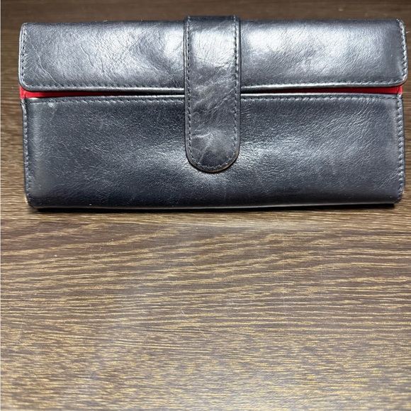 HOBO Black and Red Leather Wallet - Picture 1 of 11
